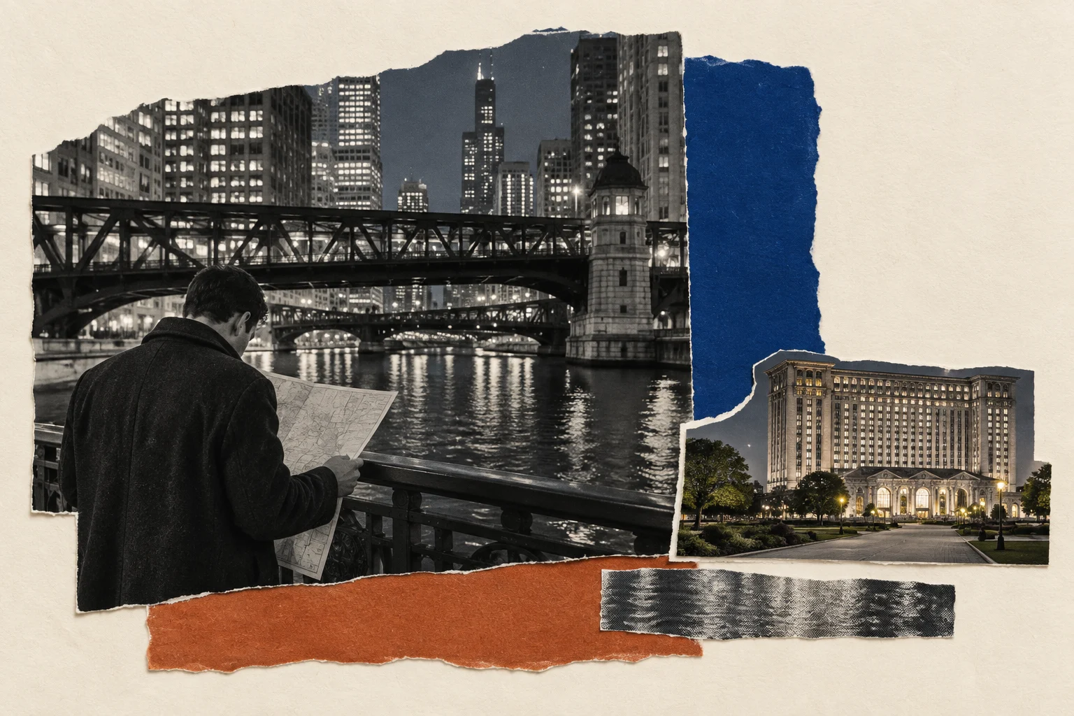 Field guide in Chicago, collage for the KEVNS City Collages series