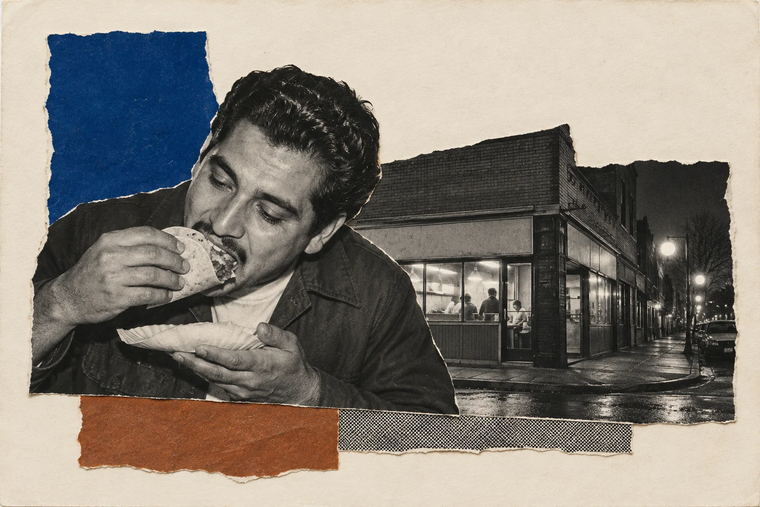 Food in Chicago, collage for the KEVNS City Collages series