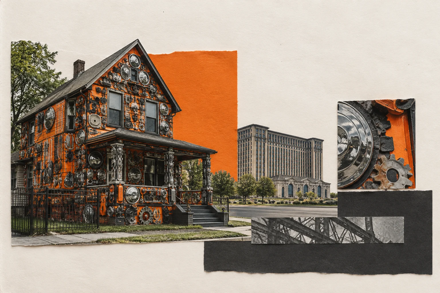 Discover in Detroit, collage for the KEVNS City Collages series