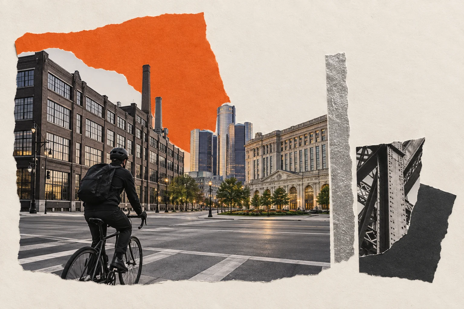 Field guide in Detroit, collage for the KEVNS City Collages series