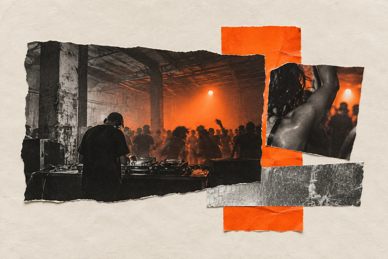 Food & nightlife guide in Detroit, collage for the KEVNS City Collages series