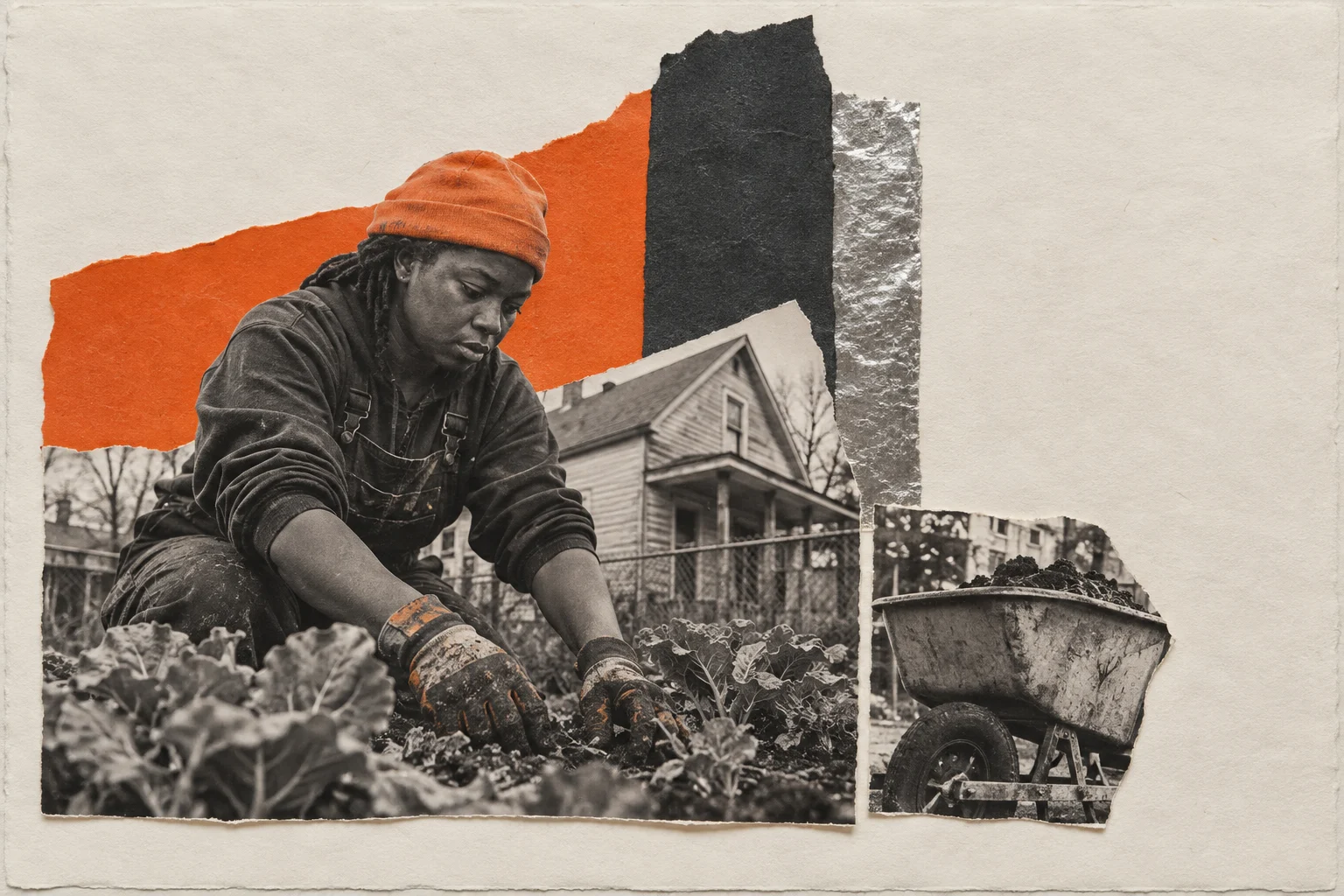 People in Detroit, collage for the KEVNS City Collages series