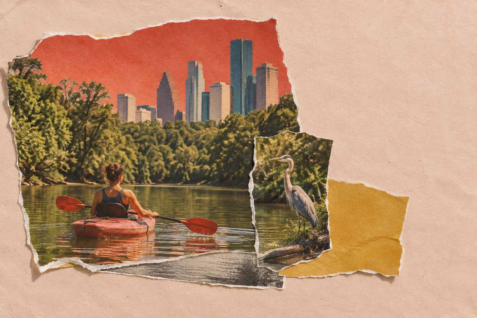 Outdoors in Houston, collage for the KEVNS City Collages series