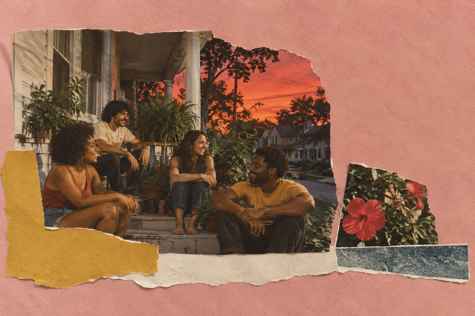Queer in Houston, collage for the KEVNS City Collages series