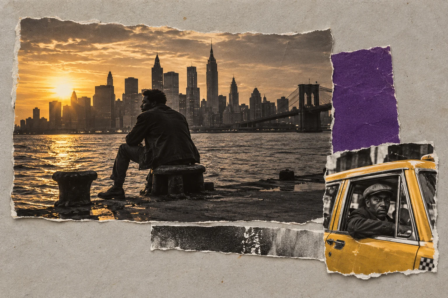 Outdoors in New York, collage for the KEVNS City Collages series