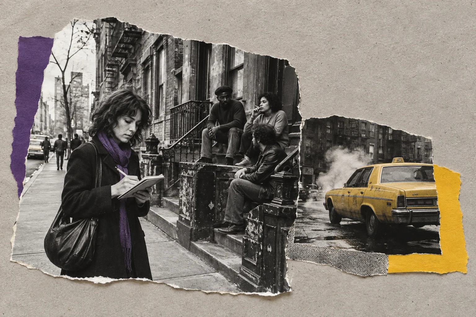 People in New York, collage for the KEVNS City Collages series