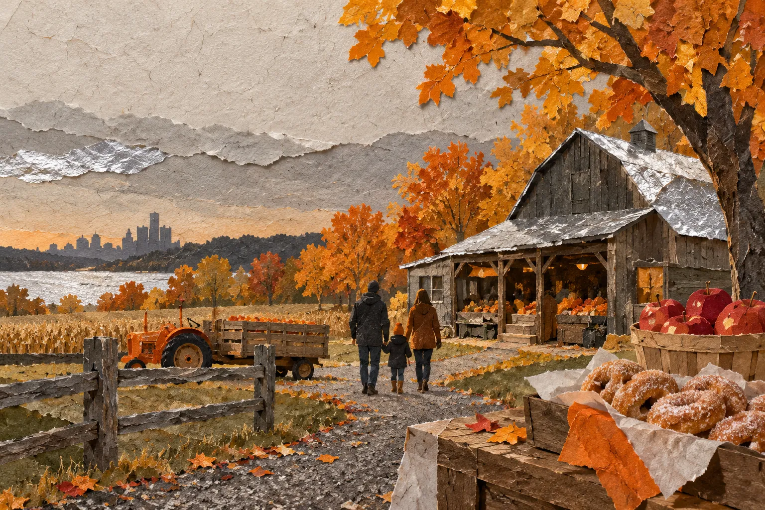 Detroit in fall, collage