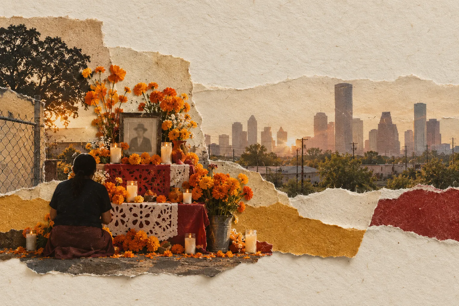 Houston in fall, collage