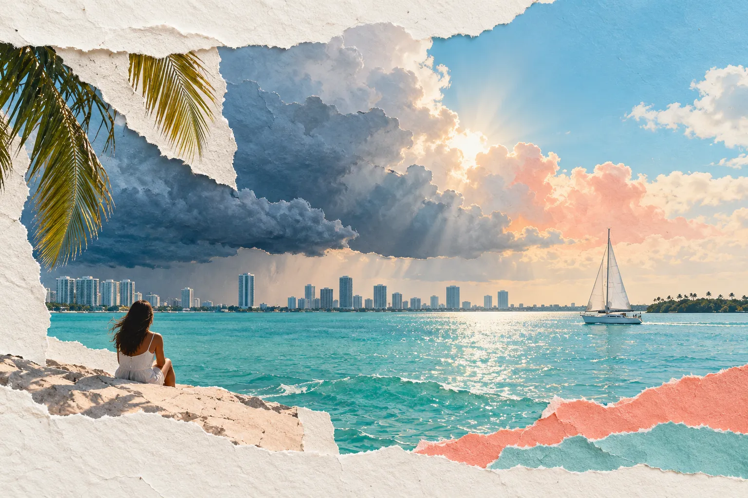 Miami in fall, collage
