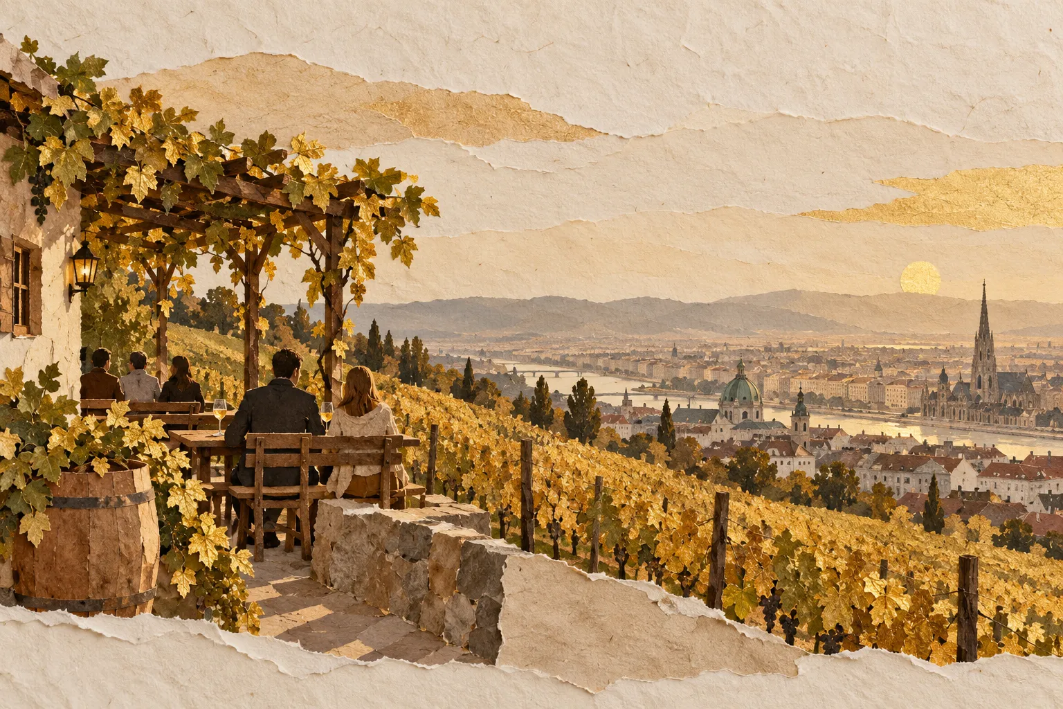 Vienna in fall, collage