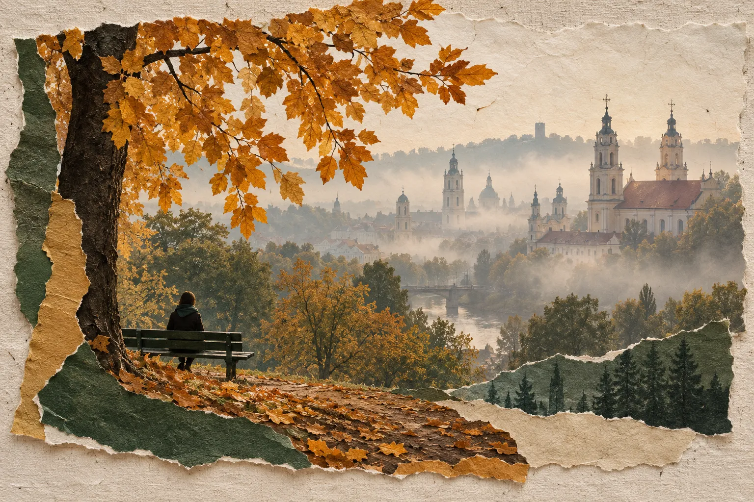 Vilnius in fall, collage