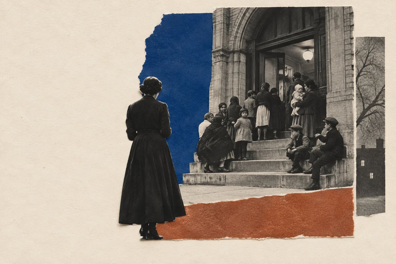 Jane Addams, collage portrait for the KEVNS City Collages series