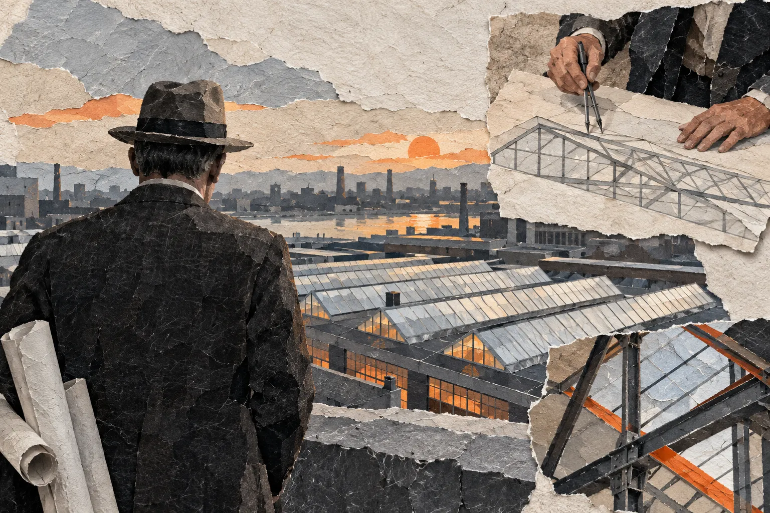 Albert Kahn, collage portrait for the KEVNS City Collages series