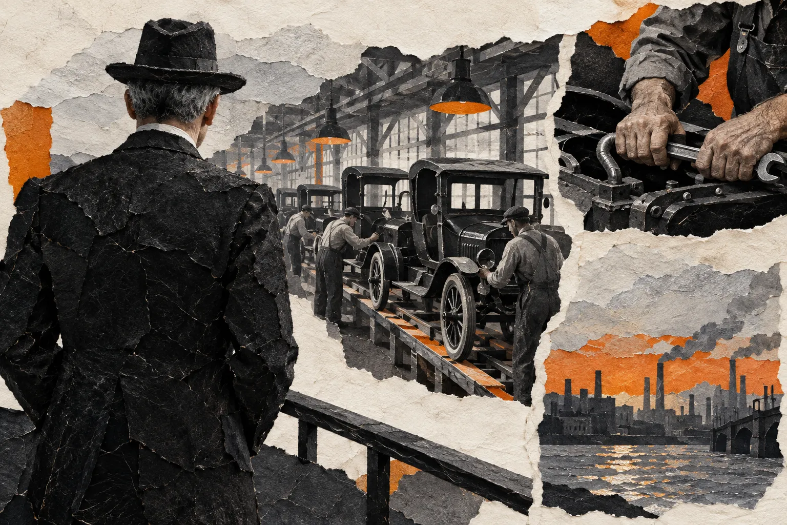 Henry Ford, collage portrait for the KEVNS City Collages series