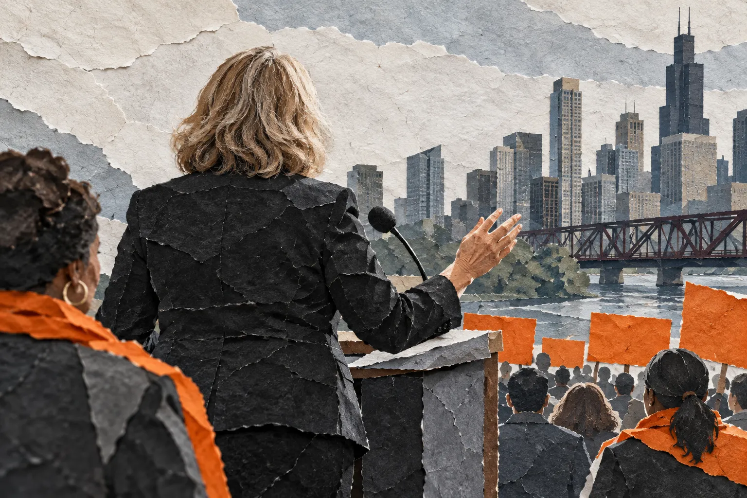 Mary Ellen Riordan, collage portrait for the KEVNS City Collages series
