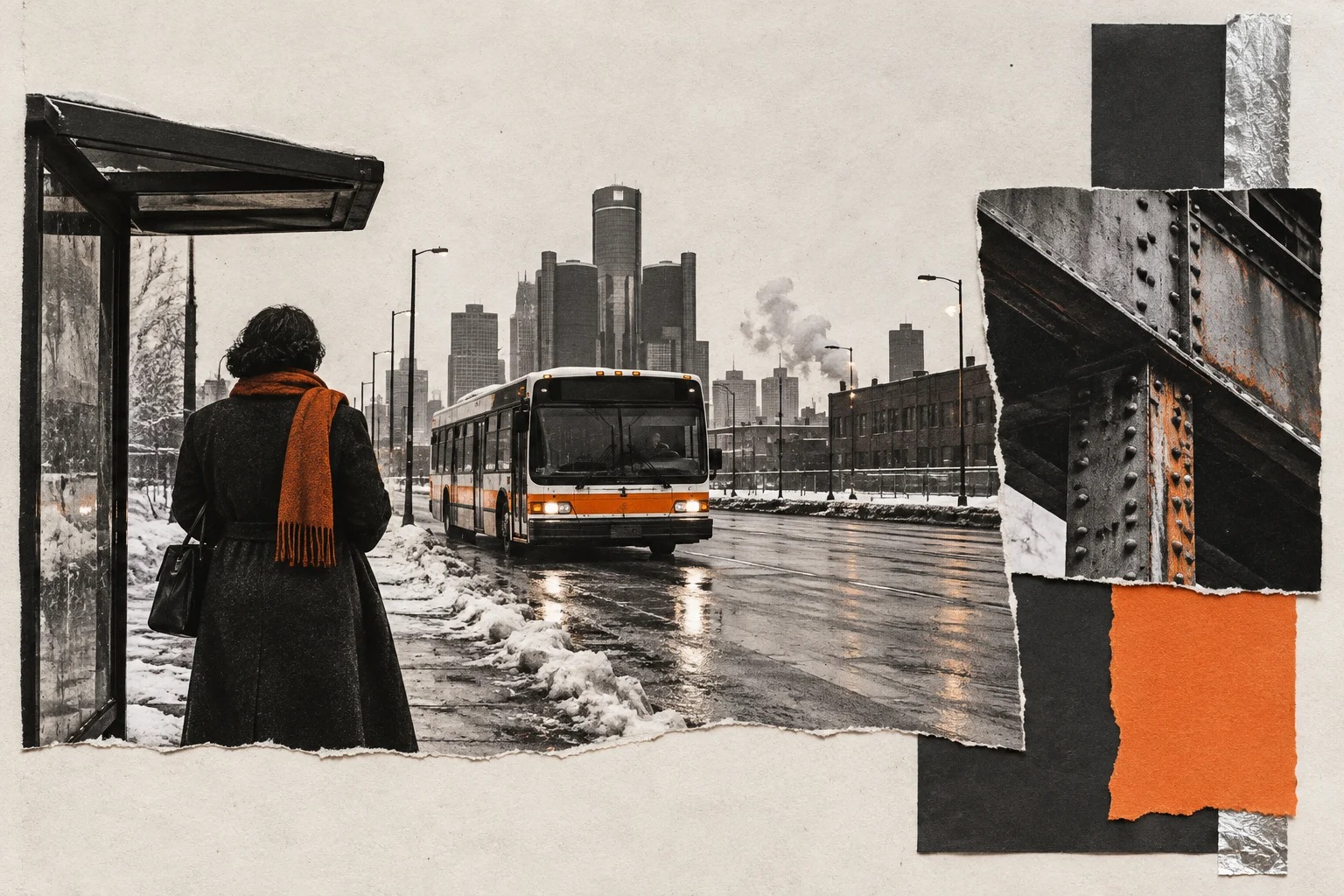 Rosa Parks, collage portrait for the KEVNS City Collages series