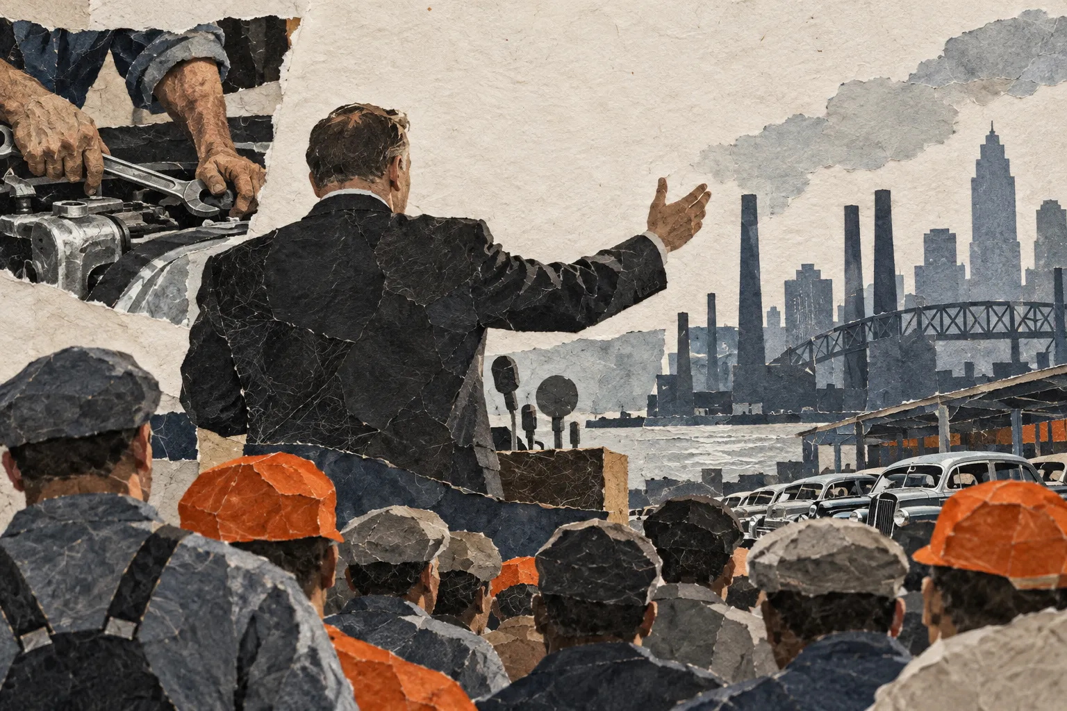 Walter Reuther, collage portrait for the KEVNS City Collages series