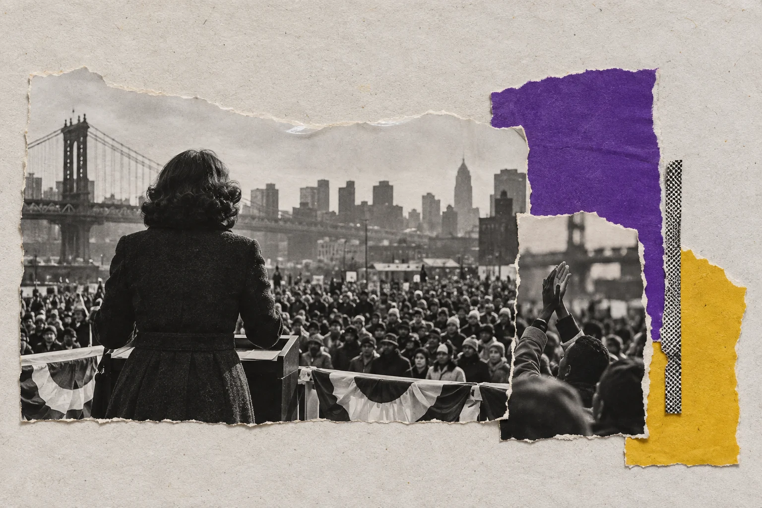 Shirley Chisholm, collage portrait for the KEVNS City Collages series
