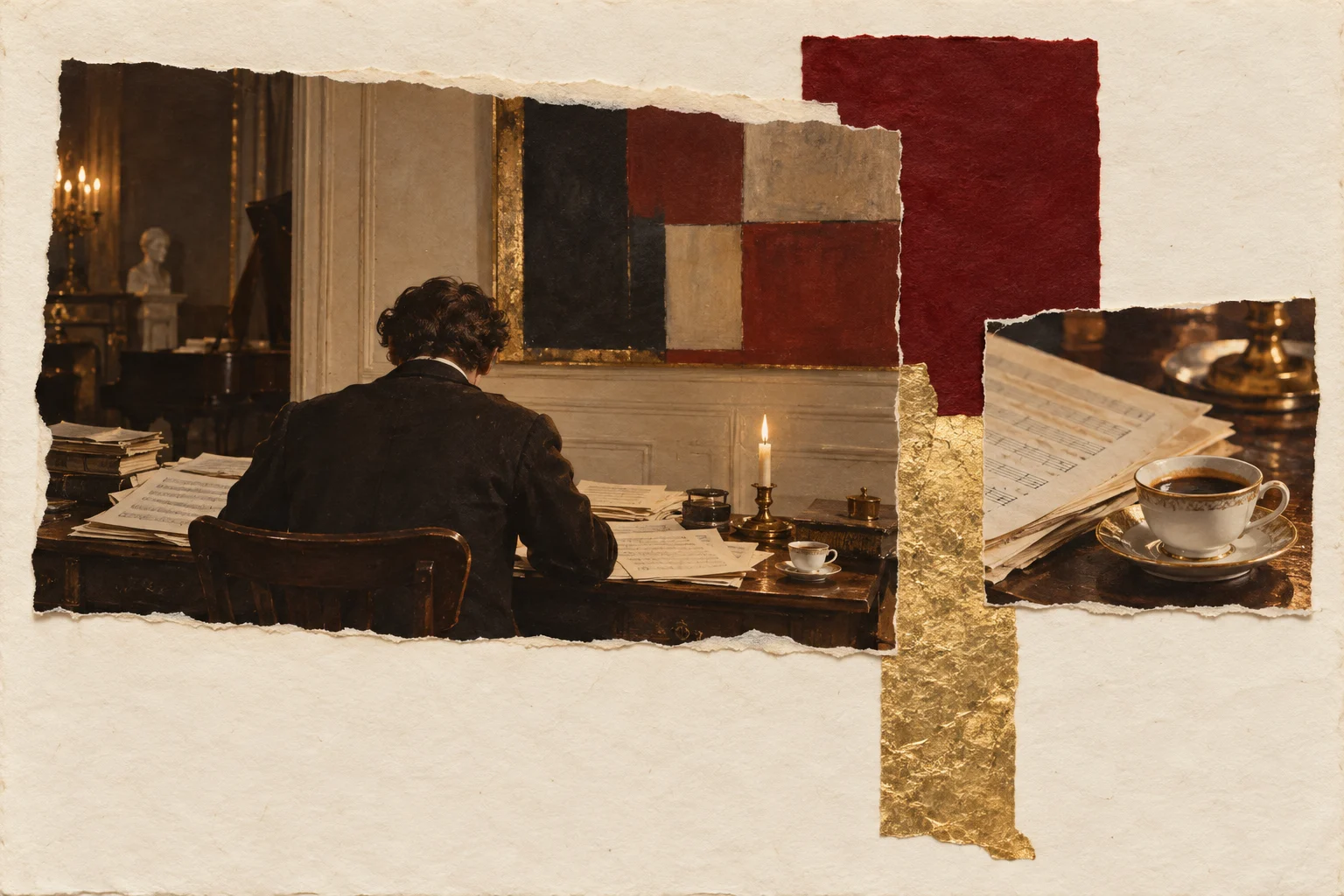 Arnold Schoenberg, collage portrait for the KEVNS City Collages series
