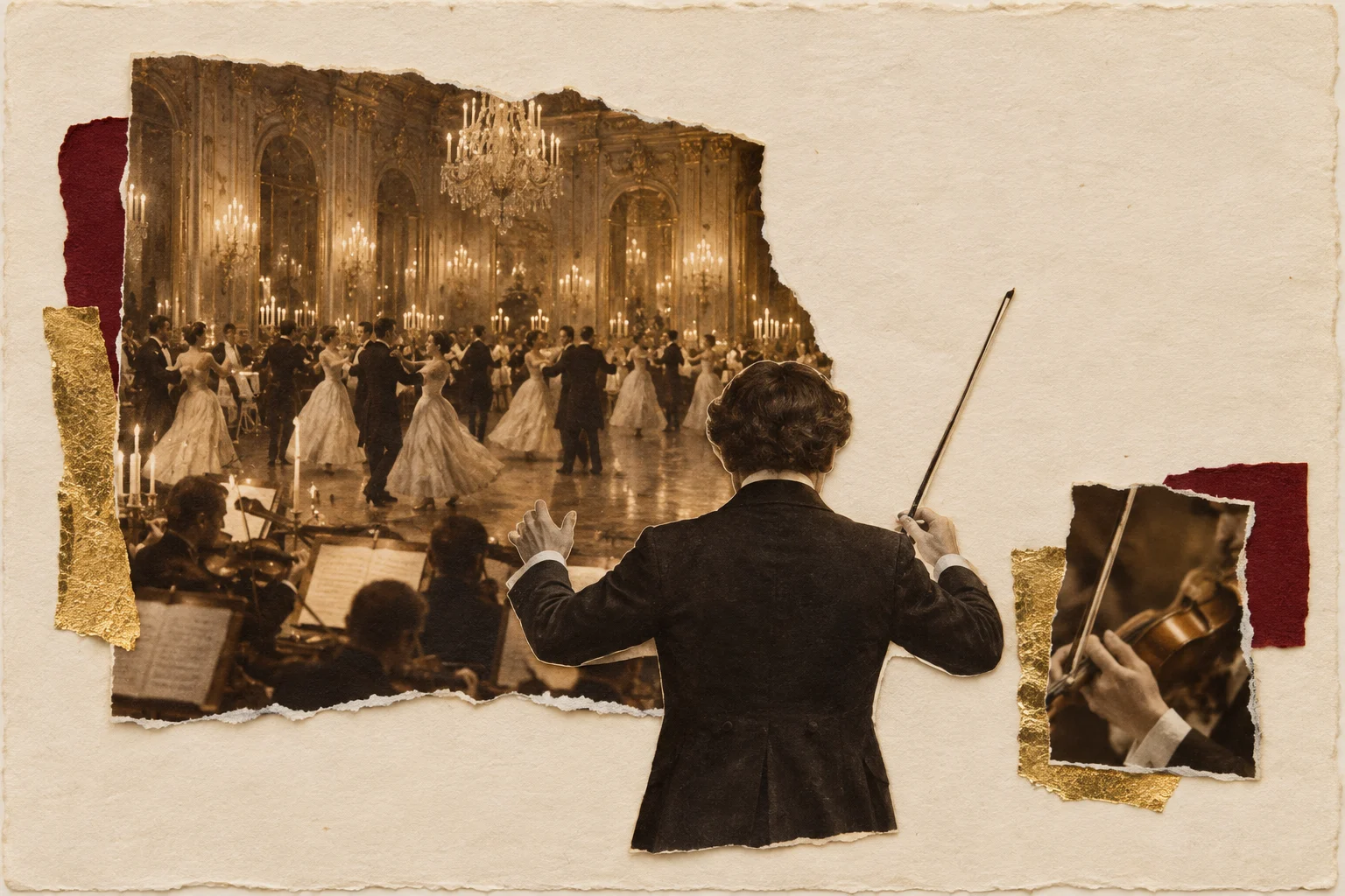 Johann Strauss II, collage portrait for the KEVNS City Collages series
