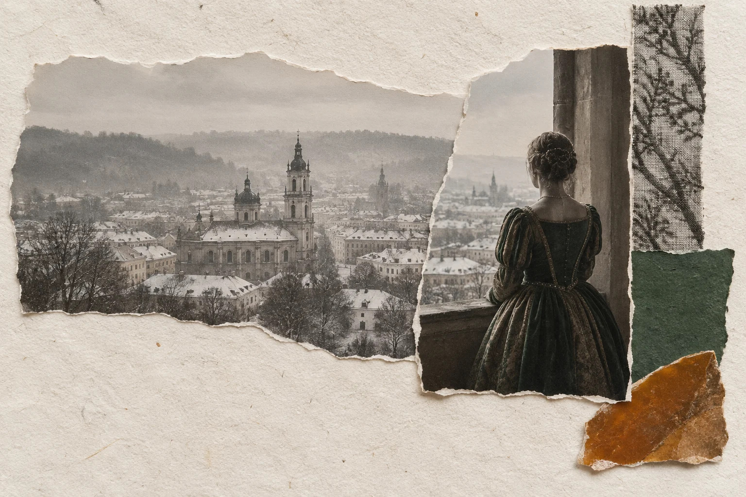Barbara Radziwiłł, collage portrait for the KEVNS City Collages series